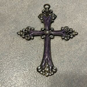 Purple cross ornament